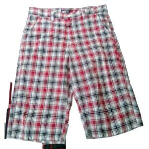 Vintage SouthPole Shorts Men 34 Red Plaid Dynamic Baggy Fit Streetwear Bottoms